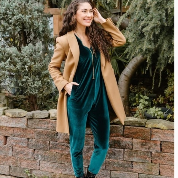 Smash + Tess Pants - Smash + Tess Sunday Elevated Emerald Velvet Romper